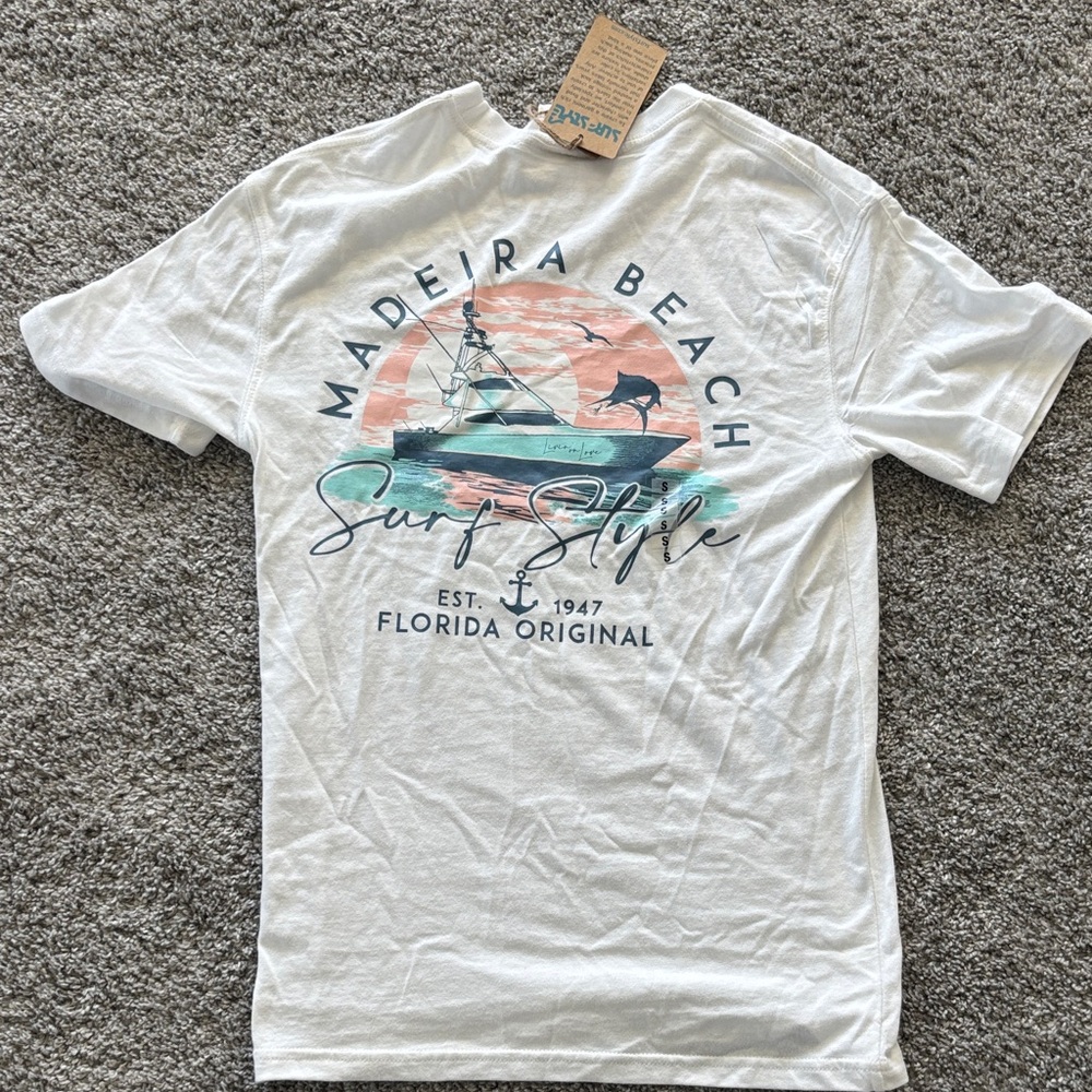 Surf Style White Madeira Beach Tee - Picture 2 of 3